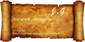 Juranek Gergely névjegykártya